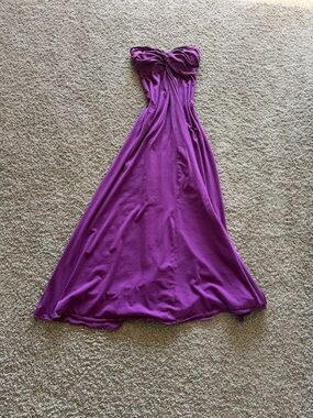 Strapless Purple Maxi Dress